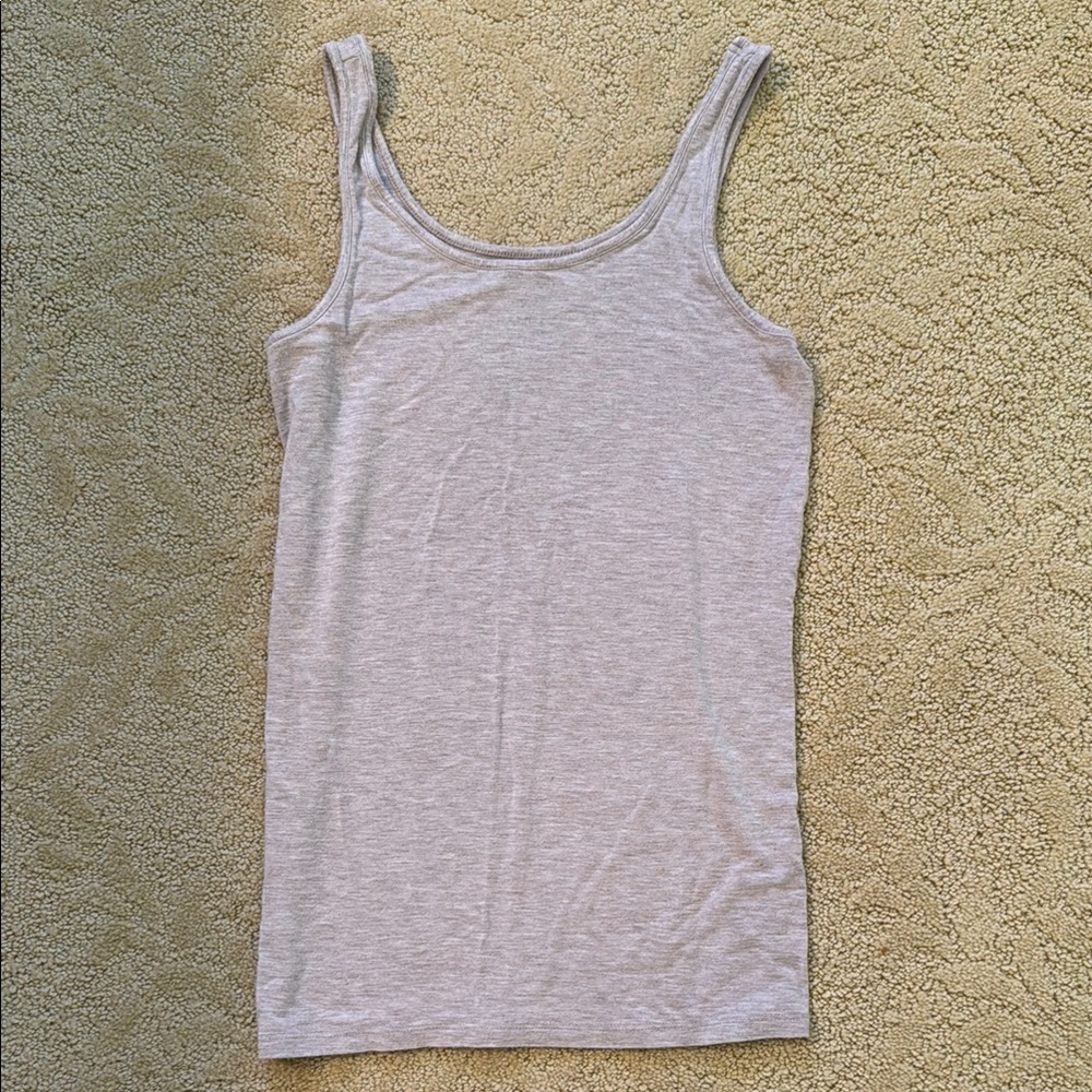 Ann Taylor Heather Beige Fitted Sleeveless Tank Top